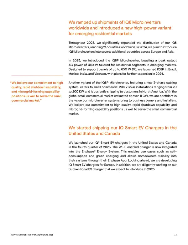 CEO Letter to Shareholders  - Page 13